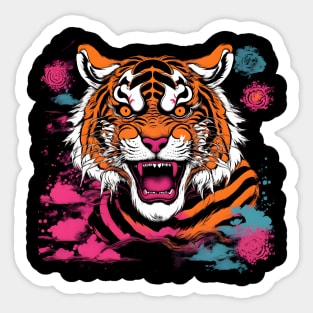 Asian Horror Tiger Art Sticker